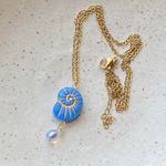 Handmade gold tone stainless steel boho chic beach quality glass beads necklace🌀🐚🌊 Photo 5