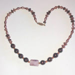 Vintage Glass Beaded Burgundy Dark Purple Beaded Boho Necklace Photo 0