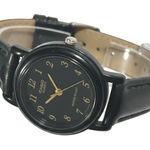 Casio Quartz Watch Women's Black Gold Tone Analog Water Resist Leather Band Photo 0