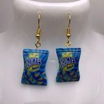Cute Bugles Chip Bag Earrings Blue Photo 1