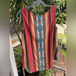 Silverado Serape Tank Top Tunic Aztec Western Festival Red Turquoise Dress Blue Photo 1