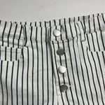 Altar'd State Altar’d State • Ivory Navy Railroad Striped Button Fly Shorts Photo 1