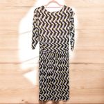 Boden USA Boden Womens Dress Sz 10 Long Geometric Print‎ Midi Ruched Waist Mod Retro Artsy Photo 4