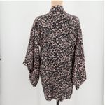 Floral Jacquard Kimono Jacket Womens Boho Open Front Pink Black Size M/L Size M Photo 4
