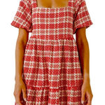 Tuckernuck NWT English Factory Red & White Tweed Puff Sleeve Tiered Dres… Photo 0