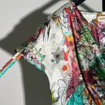 Diesel NWOT  Multicolor Floral Print Draped Top Blouse Oversized Size XXS Woman Photo 5