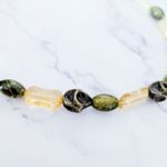 Vintage Necklace Green & Butter Yellow Tones Photo 3