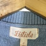 Listicle Cropped Cardigan Sweater Womens S Blue Pearl Rhinestone Old Money Photo 4