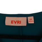 EVRI Women Teal V Neck Long Sleeve Tunic Top Plus Size 0X Loosefit Comfort Work Green Size L Photo 2