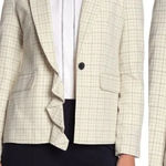 Joie  Villette Ruffled Plaid Blazer Jacket‎ Photo 0