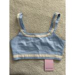 Avec Les Filles  Linen Blend Crop Tank Top Ice Blue Size S Photo 3