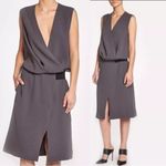 Brochu Walker Claren Drop Waist Dress Size Small Minimalist Corporate Charcoal Photo 1