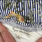 Ryan Michelle Blue & White Striped Strapless Dress With Embroidered Flow… Photo 2