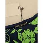 ZARA  Asymmetrical green  Blue Crop Top One Shoulder size S Nwt Tropical Festival Photo 1