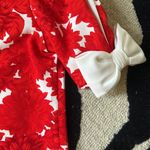 Vintage red floral puff sleeve shift dress Size undefined Photo 4