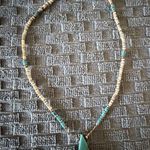 Native American Liquid Sterling Turquoise & Heishi Bead Necklace Vintage #027 Photo 0