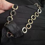 Joseph Ribkoff  Black Long Sleeve Blouse Chain Halter Date Night Pleated Bust Photo 5