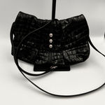 Brighton  Black‎ Croc Embossed Patent Leather Small Crossbody Bag Designer Purse Photo 0