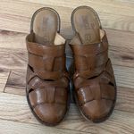 Born Pollina Platform Mules Clogs Brown Woven Leather Size 10 Photo 1
