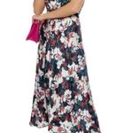 SALONI floral silk midi dress Red Size 4 Photo 0