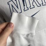 Nike spellout logo kangaroo pocket white and navy drawstring hoodie size M Photo 9