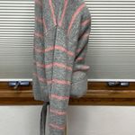 WAYF L // NWT Grey and Pink Stripe Sweater with Waist Tie Photo 3