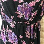 Free People  Black Purple Floral Print Sleeveless Mini Dress Womens S Photo 6