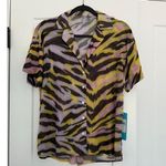 Beach Bunny $89 New  Sienna Beach Shirt - Multi Stripe - Small Photo 1