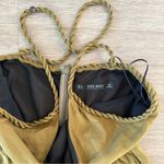 ZARA Basics Collection Olive Green Silky Jumpsuit, Size Small Photo 3