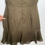 Alexis  Benza Flutter-Sleeve Short Chocolate Brown Dot Mini Dress Womens XS Photo 9
