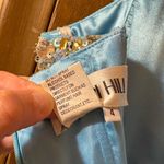 Sherri Hill embellished rhinestone bodice turquoise blue strapless gown Photo 9