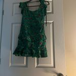 Floral Green Ruffle Dress Size L Photo 1