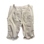 Jamaica Bay Khaki Beige Cargo Capri Roll/Tab Leg Mid Rise Size 16W Zip/Tie Tan Photo 2