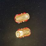 VTG Kenneth Jay Lane Shrimp Clip Gold and Red Earrings Photo 2