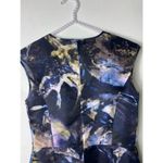Piazza Sempione  Black Blue Marble 100% Silk Sheath Midi Dress Size 44 IT M Photo 7