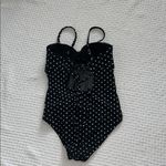 Shade & Shore  Black and White Polka Dot One Piece Swimsuit Photo 2