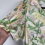 MELLODAY  Floral Midi Dress XL Green Puff Sleeve Button Cottage‎ Prairie Fairy Photo 5