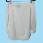 Derek Lam  10 Crosby White Off Shoulder Pom-Pom Boho Poplin Tunic Top [size 4] Photo 6