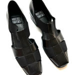 Mootsies Tootsies  Fisherman Black Leather Strappy Slip On Size 9 Cut Out Grunge Photo 0