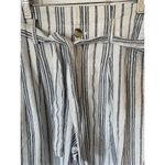 Madewell  Linen-Cotton Paperbag Pants in Dark Baltic Stripe ankle pants size 6 Photo 1