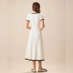 Rihoas Women's White Contrasting Sweater Midi Dress Size L Photo 2