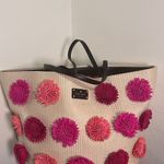Kate Spade  straw large Floral Pink and Tan Tote Photo 0