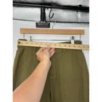 Joie  Linen Blend Pants Women S Olive Green Wide Leg Cropped Beachy Coastal Photo 4