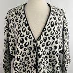 Maglia Donna Cardigan 2X Black White Animal Print Angora Wool Italy Sweater Size undefined Photo 1