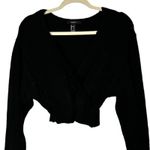 Forever 21 Black Cropped Long Sleeve Sweater Small Photo 0