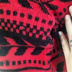 Vintage Monterey by Korea Red & Black Fringe Sweater Size M Photo 3