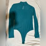 Buckle Teal Long Sleeve Bodysuit Photo 4