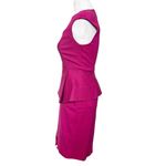 Ted Baker  Pink Peplum Dress Women’s Size 4 Zip Front Cap Sleeve Workwear Photo 3