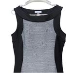 Calvin Klein  Black Gray Ponte Knit Sleeveless Sheath Dress 6 Photo 3