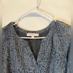 Loft  Women's Gray Paisley dress large petite Photo 2